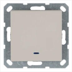 Изображение Выключатель одноклавишный проходной со светодиодом 10A 250V~ с накладкой, цвет Тауп