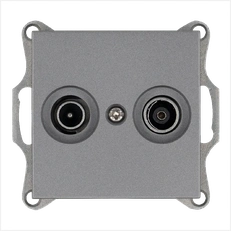 Изображение Розетка TV+FM Φ9.5mm оконечная с накладкой, цвет Алюминий